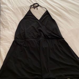 Express open back halter romper